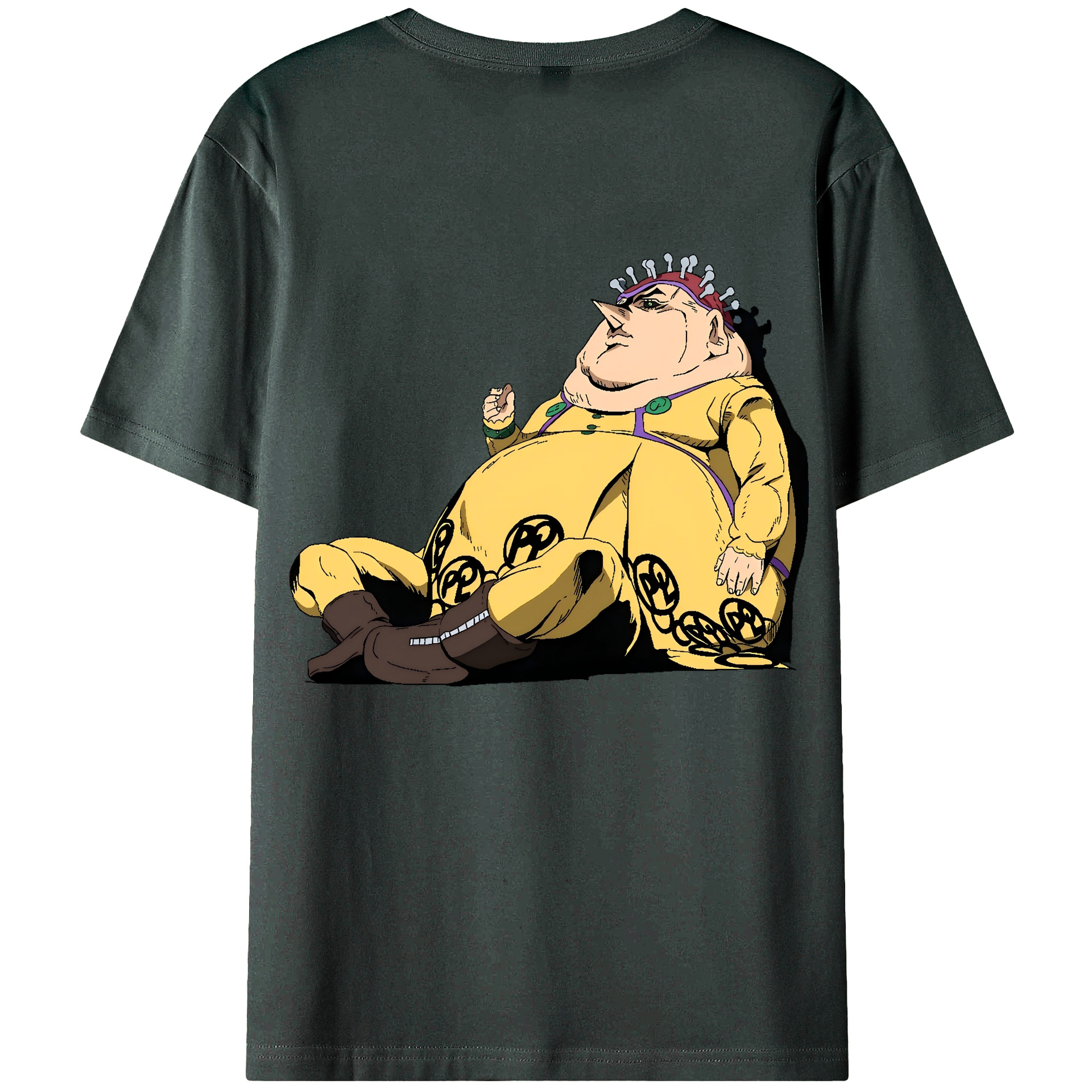 （画像用） ジョジョの奇妙な冒険 ポルポ JoJo's Bizarre Adventure Polpo 綿100％ メンズ半袖Tシャツ（バックプリント） 通気性